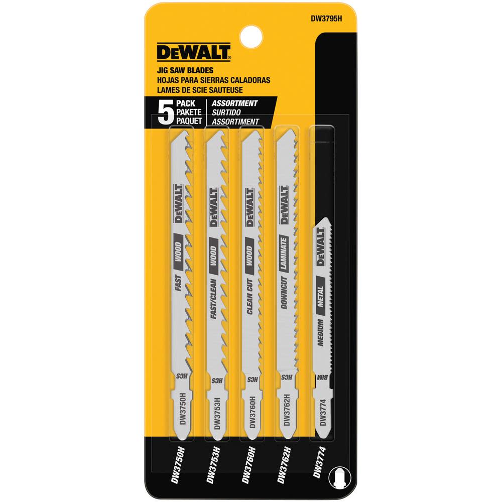

DEWALT Assorted Jigsaw Blade 5PK