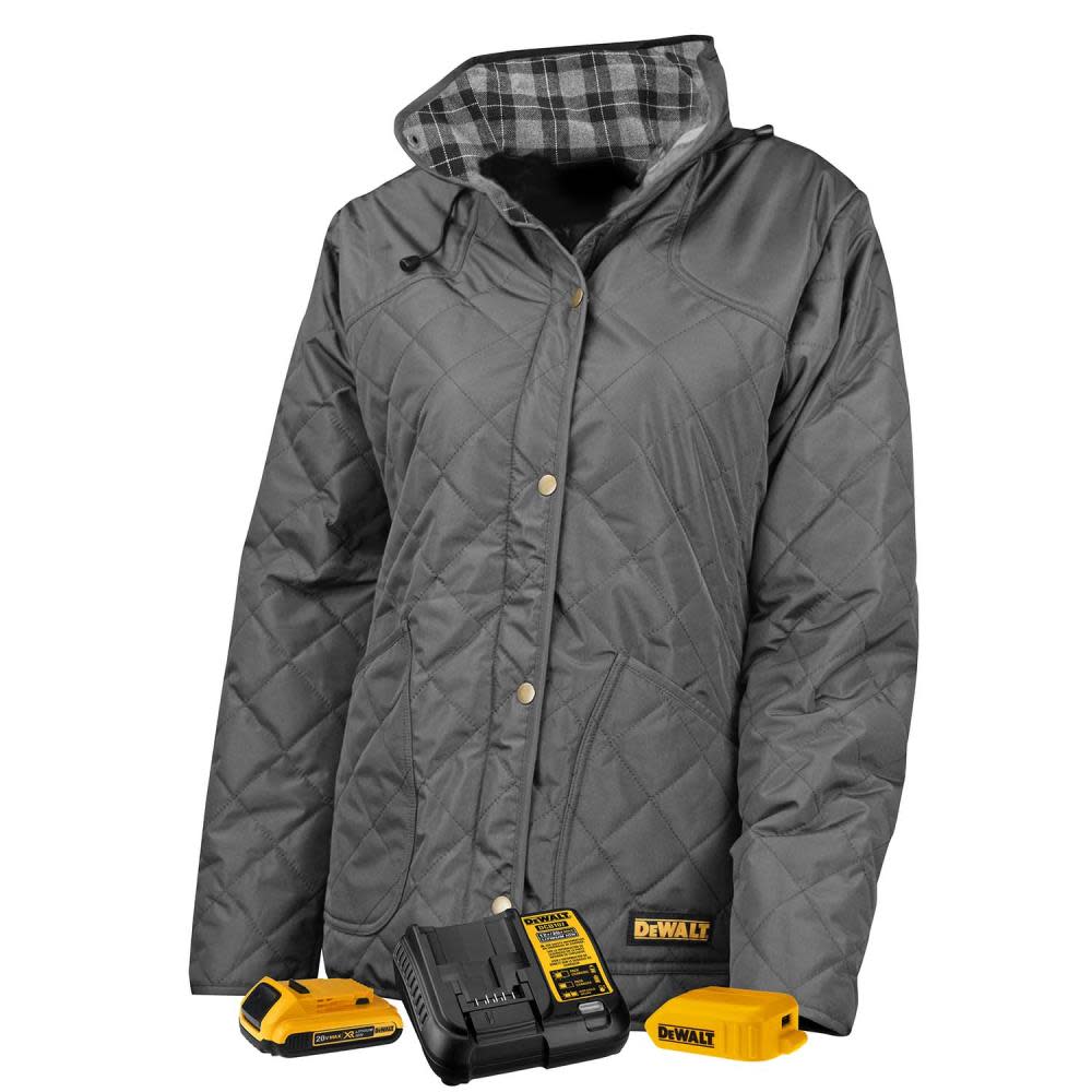 

DEWALT Womans Heated Kit Barn Coat Charcoal Large