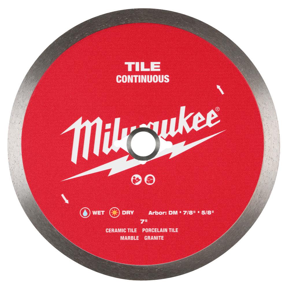 Milwaukee 7 Inch Continuous Rim Diamond Blade for Tile and Stone