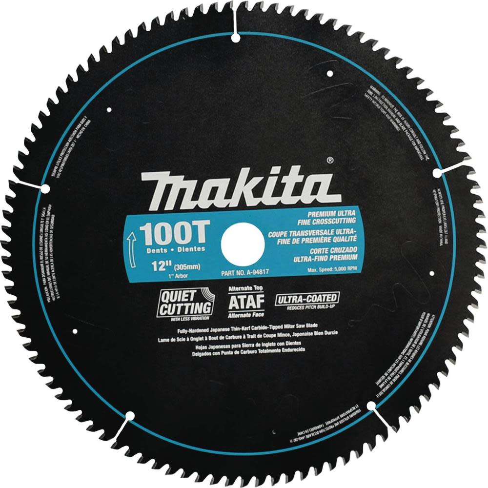 

Makita 12 In. x 1 In. 100T Ultra-Coated Miter Saw Blade