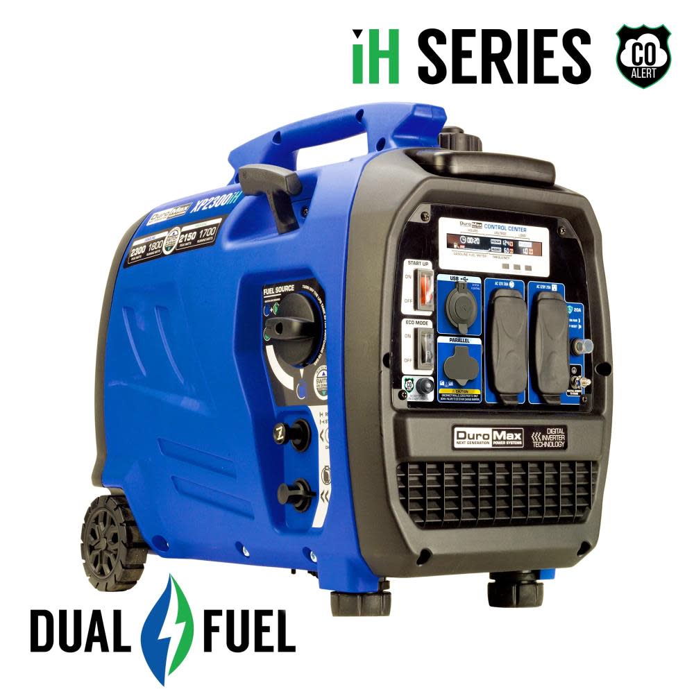 

Duromax Generator Dual Fuel Digital Inverter Hybrid Portable 2300 Watt