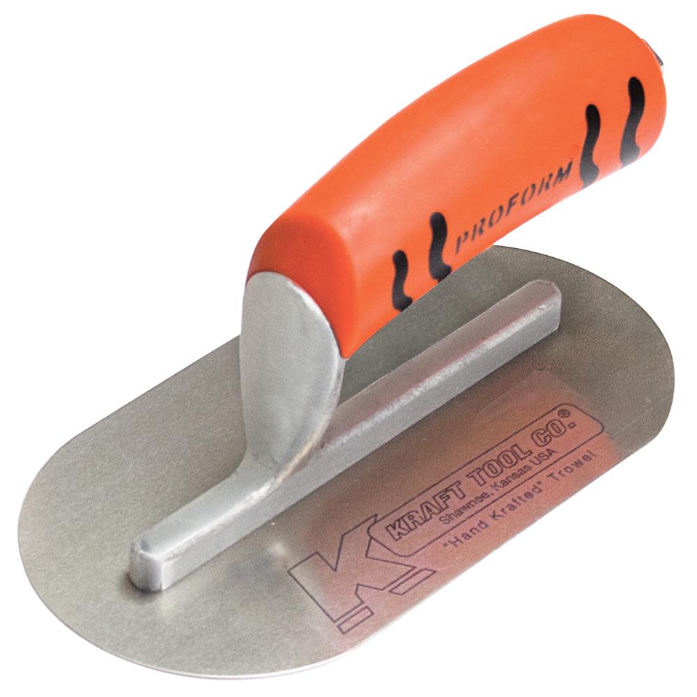 

Kraft Tool Co 7-1/2 In. x 4 In. Carbon Steel Mini Pool Trowel with ProForm Handle