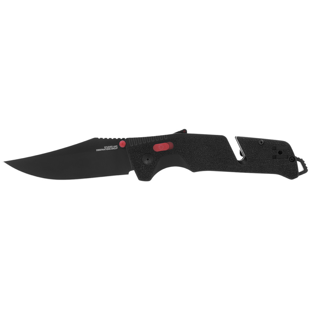 

SOG Trident Pocket Knife Black & Red Straight 3.75" Blade