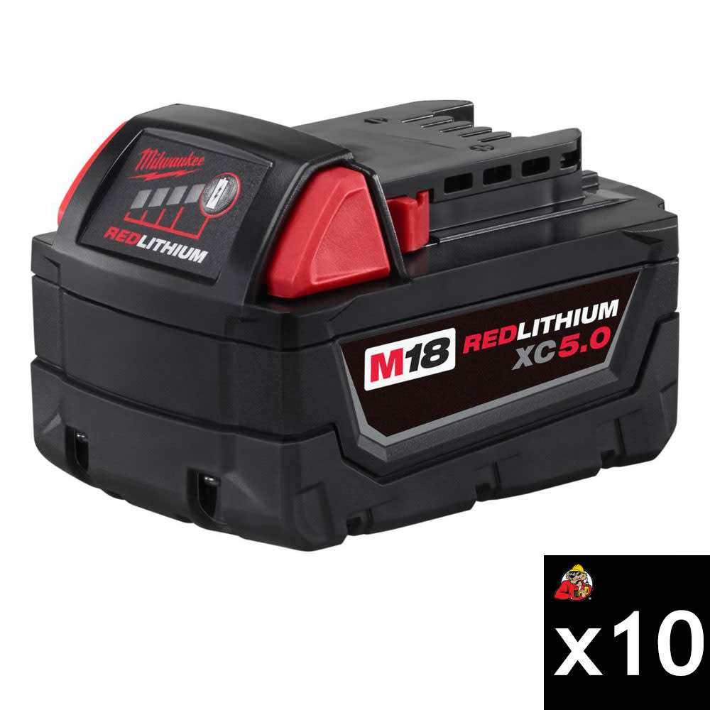 Milwaukee M18 REDLITHIUM XC 5.0Ah Extended Capacity Battery Pack 10pk 48 11 1851 Acme Tools