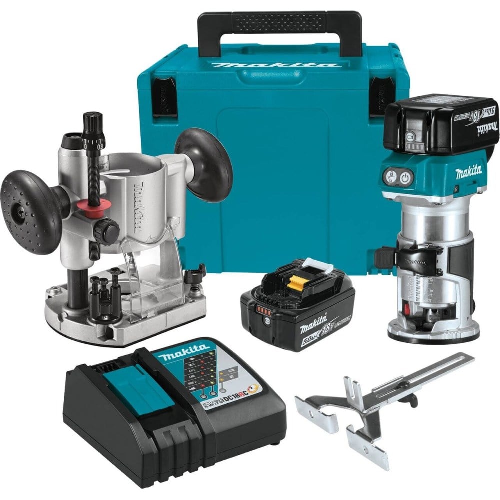 View Makita 18V LXT Lithium-Ion Brushless Cordless Compact Router Kit (5.0Ah)