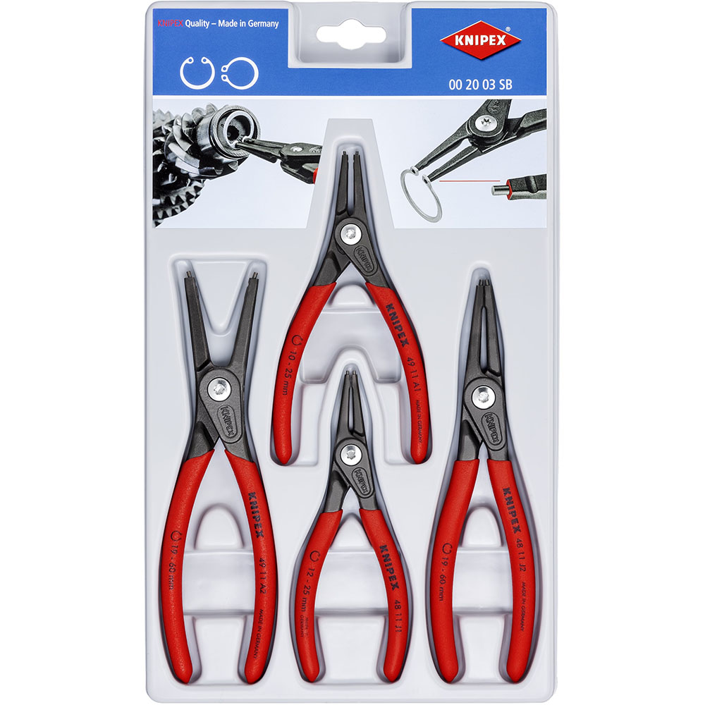 Knipex Precision Circlip Pliers Set in Plastic Packaging 4pc 00 20 03