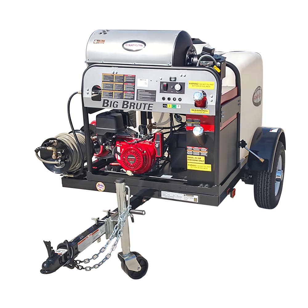 Simpson Hot Water Professional Gas Pressure Washer Trailer 4000 PSI
