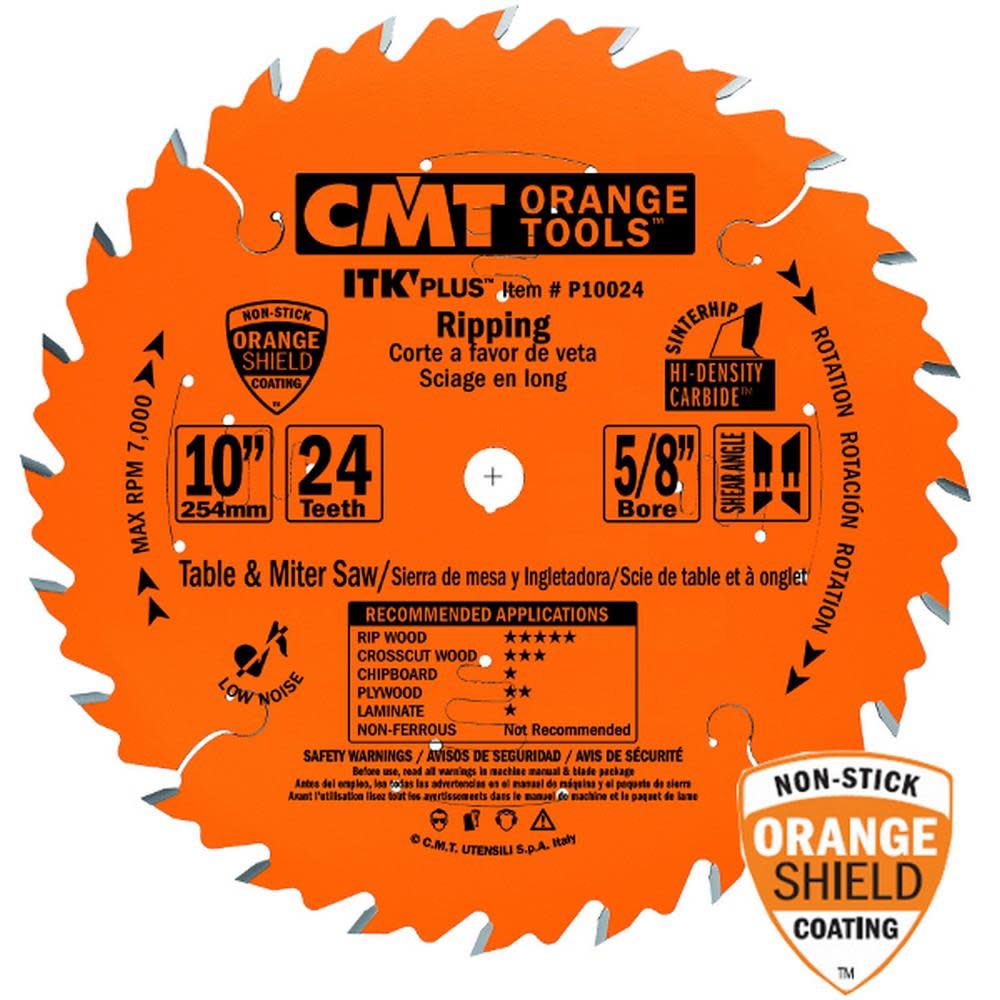 

CMT ITK Plus 10 In. 24 Tooth Blade