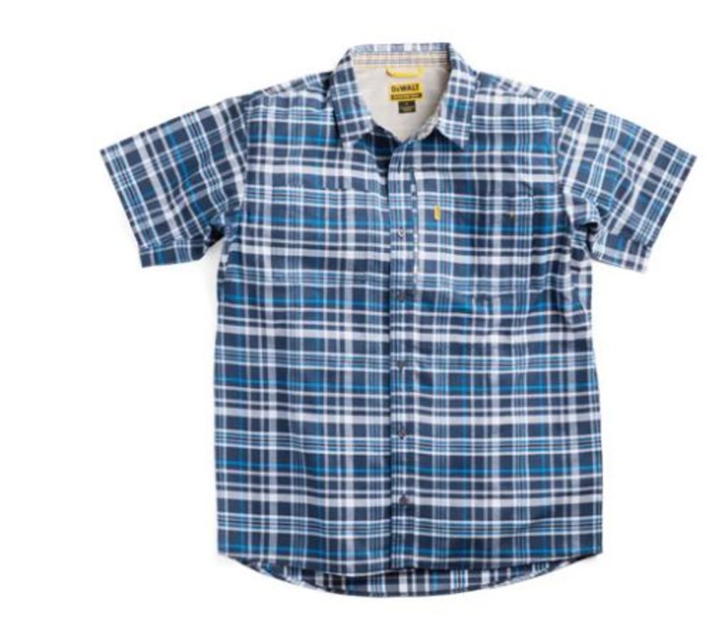 

DEWALT Austin Plaid Prostretch Work Shirt Royal Blue Medium