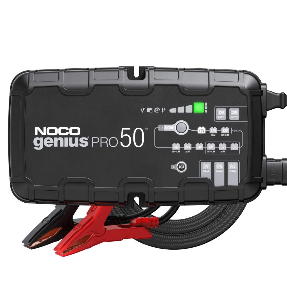 

Noco Smart Battery Charger 6V/12V/24V 50A Multi Voltage
