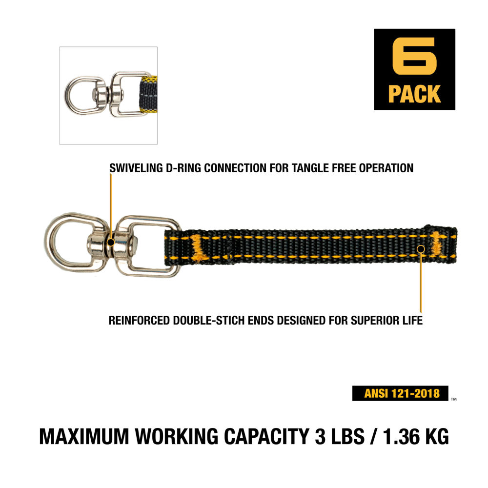 

DEWALT Tool Attachment with Swivel 5.5" 6pk