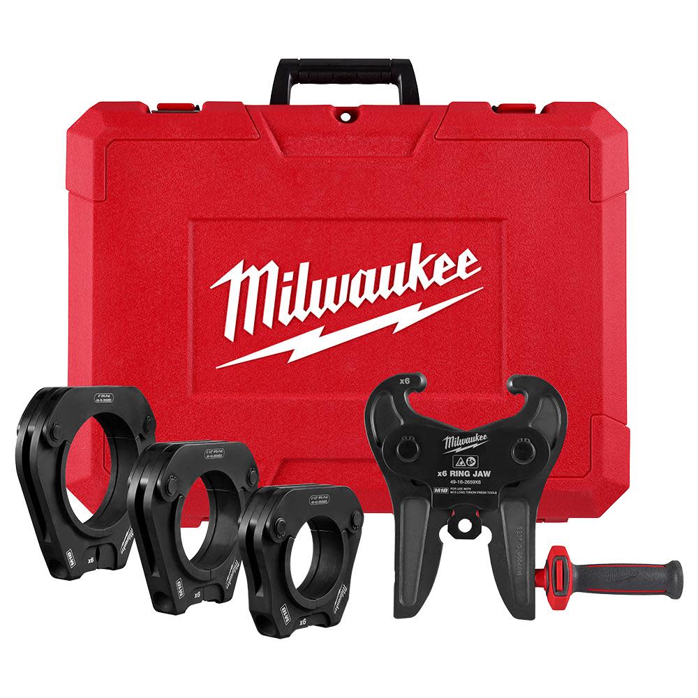 Milwaukee 2-1/2 Inch - 4 Inch IPS-P Pivoting Press Ring Kit for M18 FORCE LOGIC Long Throw Press Tool