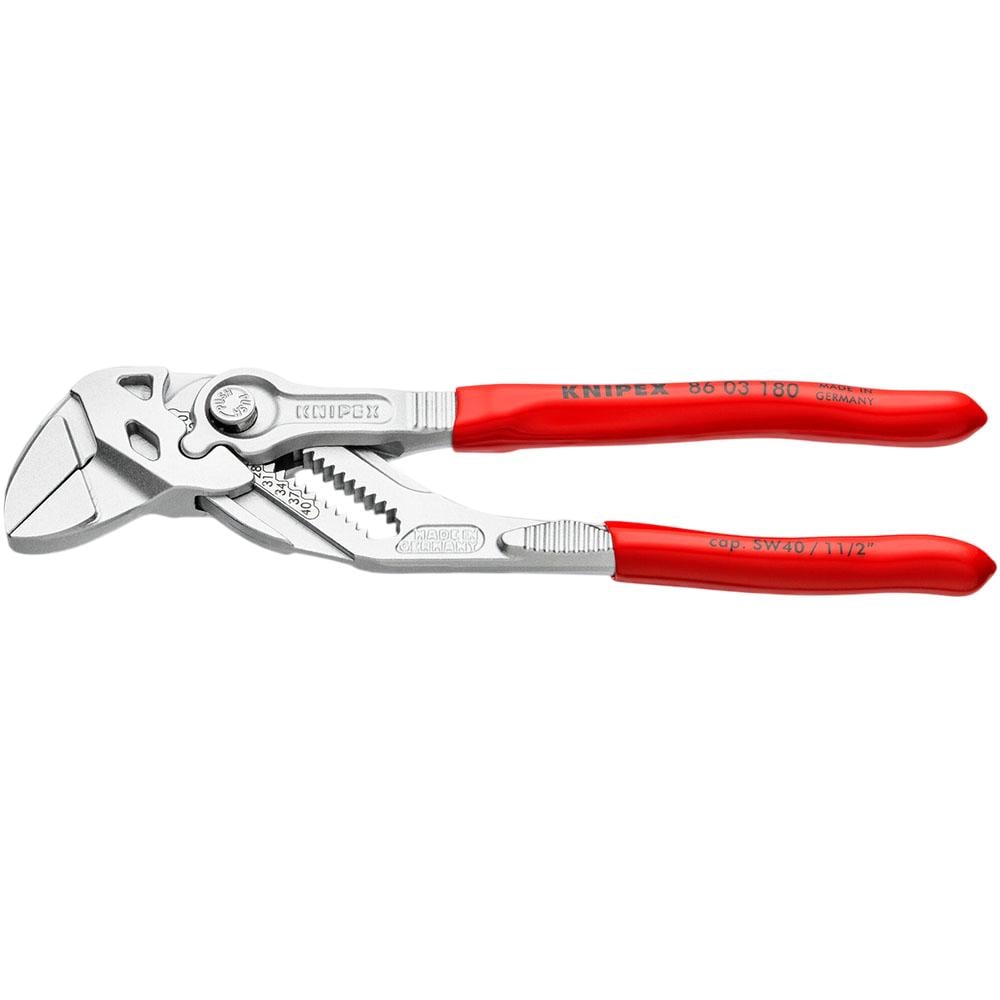 Knipex Pliers Wrench Chrome Plated 180mm 86 03 180 SBA - Acme Tools