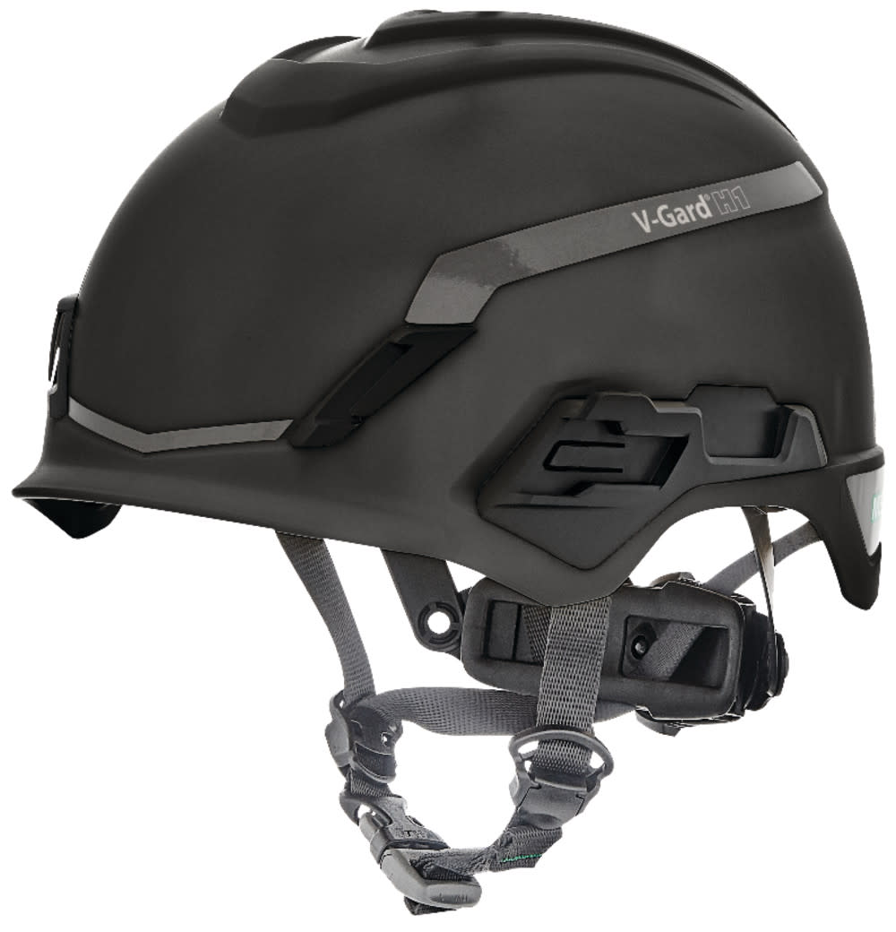 

MSA Safety Works V Gard H1 Safety Helmet Novent Black Fas Trac III Pivot