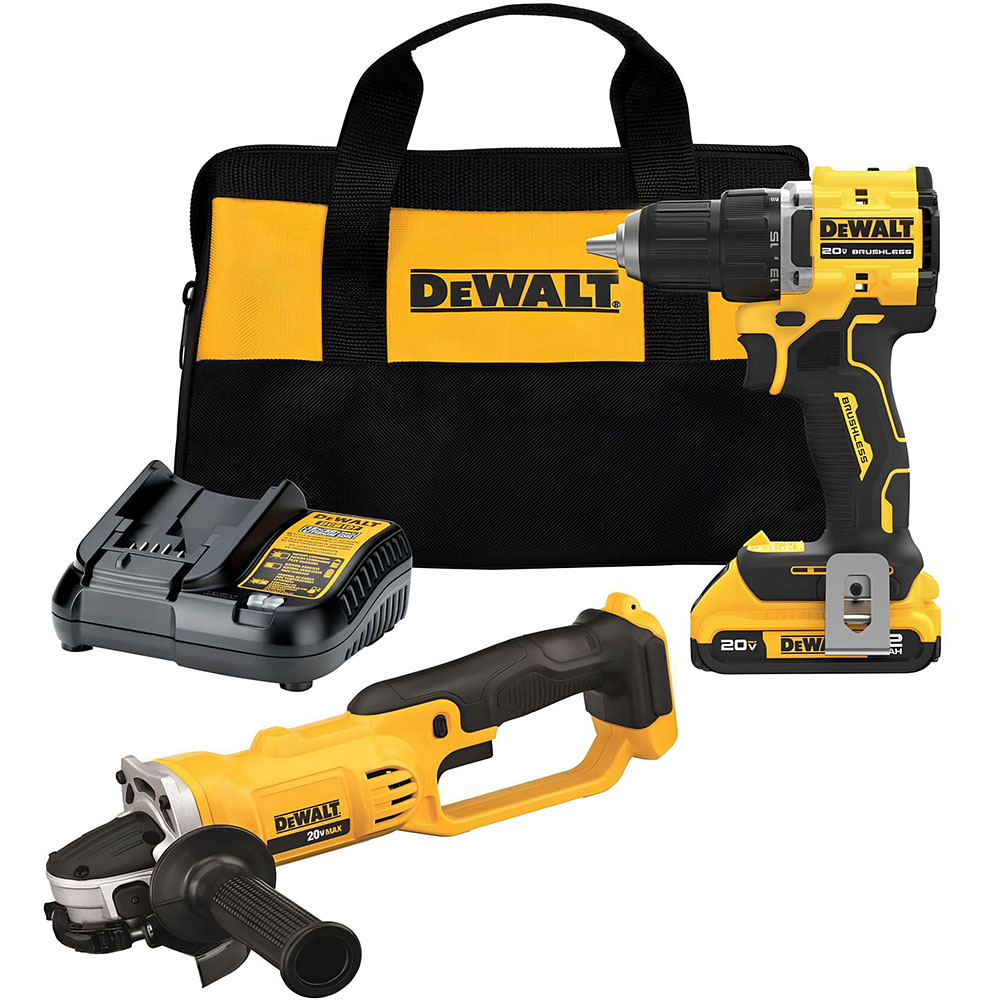View DEWALT 20V MAX 4 1/2 Cut-Off Tool & Atomic Compact Drill Driver Combo Kit Bundle