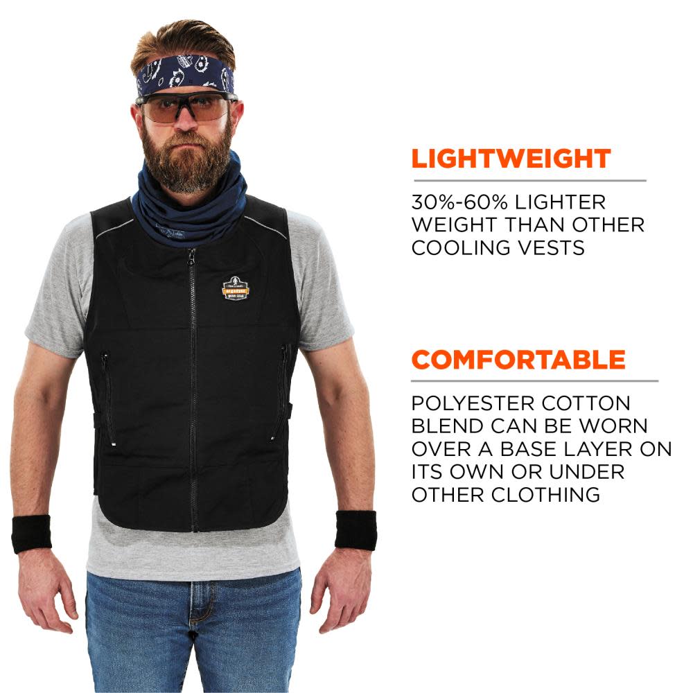 ICE x HEATER クールベスト ブラック ７/１３購入 Ergodyne Chill Its 6260 Lightweight Phase Changing Cooling