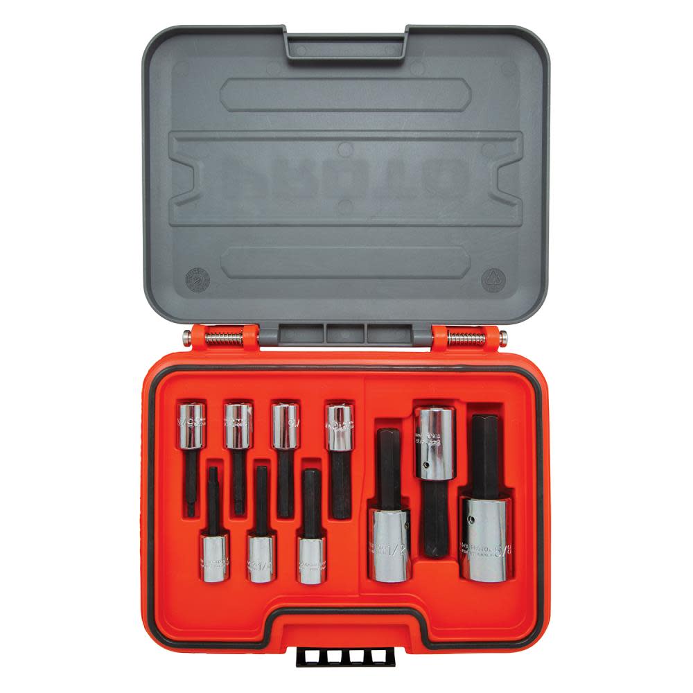 

Proto Socket Set 3/8 & 1/2 DR 10pc SAE HEX