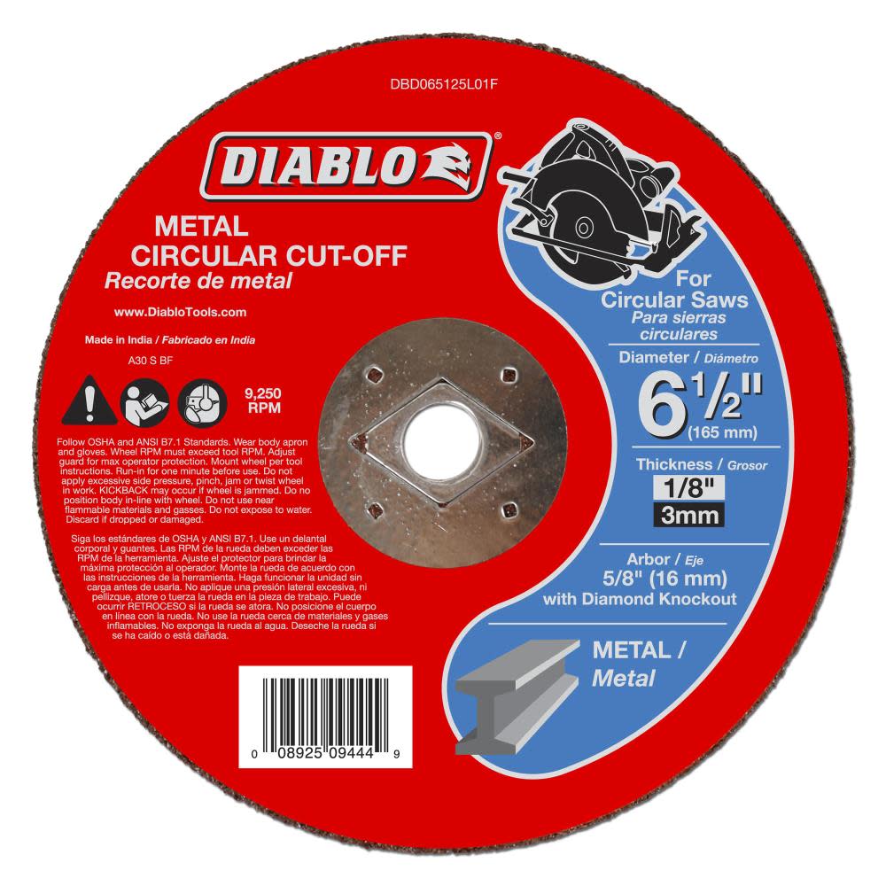 

Diablo Tools 6-1/2 In. Metal Circular Cut Off Disc