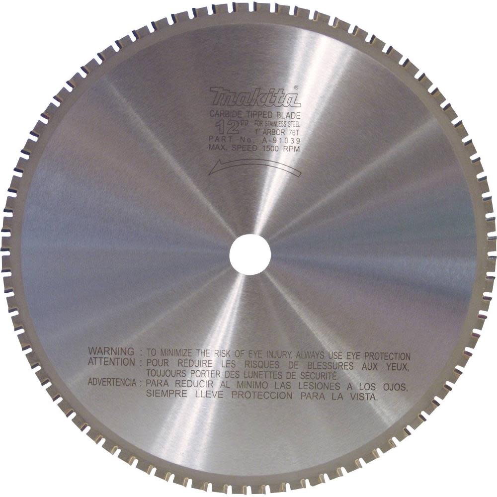 

Makita 12 in. (76T) Carbide-Tipped Metal Cutting Blade Stainless Steel