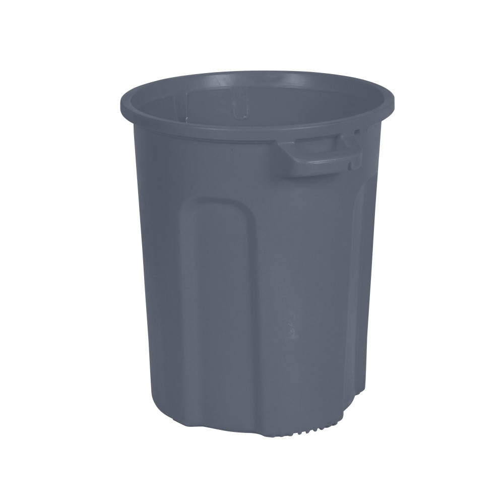

Toter 20 Gallon Round Trash Can with Lift Handle Dark Gray Granite