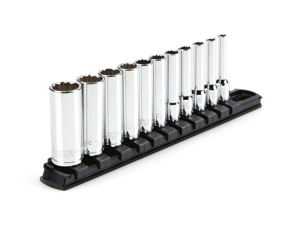 Tekton 1/4 Inch Deep 12 Point Socket Set, 11 Piece (5/32-9/16 Inch ...
