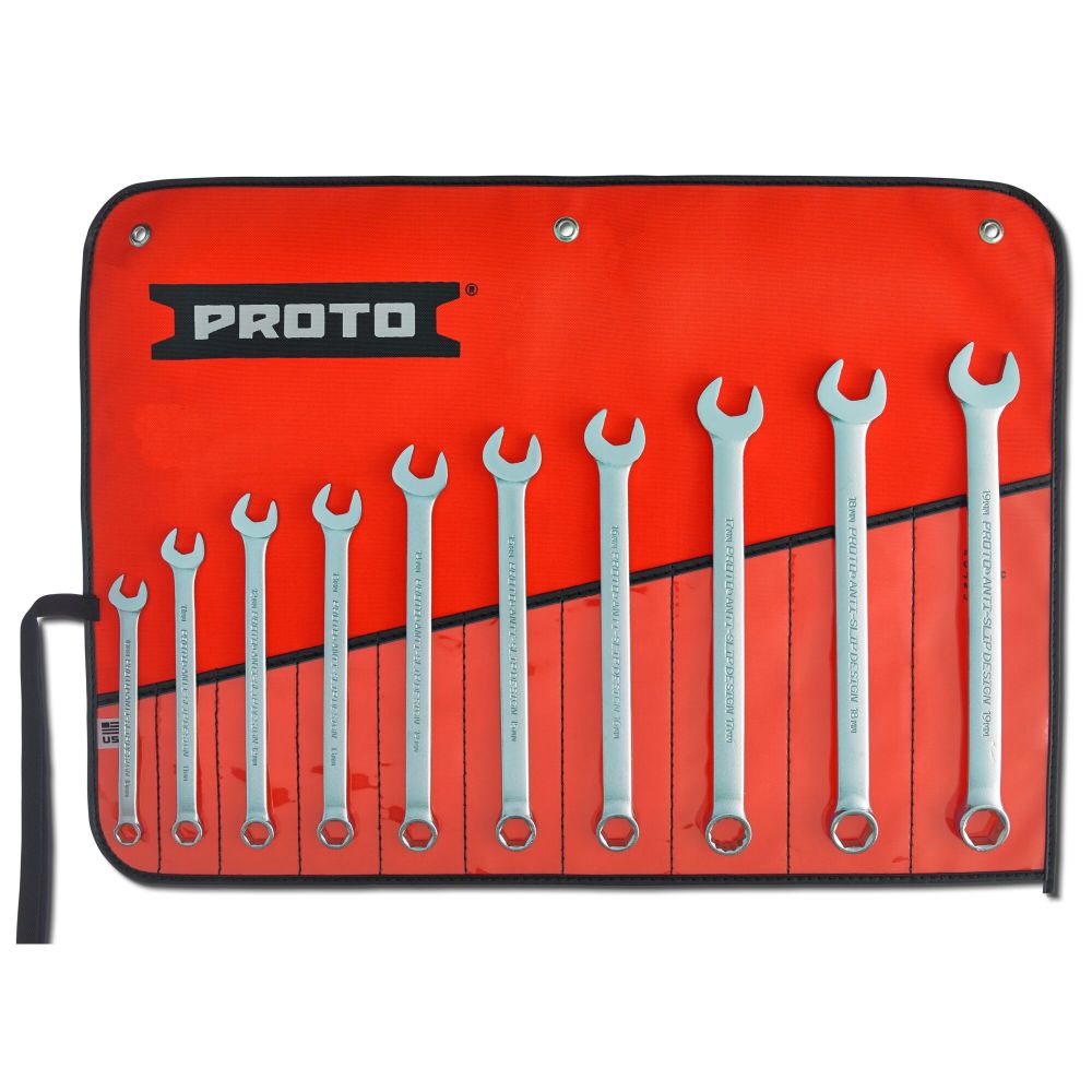 Proto Full Polish Metric Combination ASD 6 Point Wrench Set 10pc ...