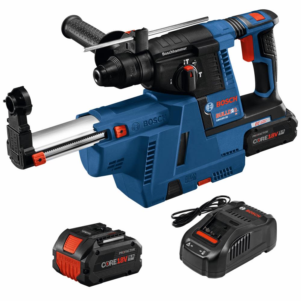 

Bosch 18V SDS Plus Bulldog 1" Rotary Hammer Kit with Dust Collection Attachment