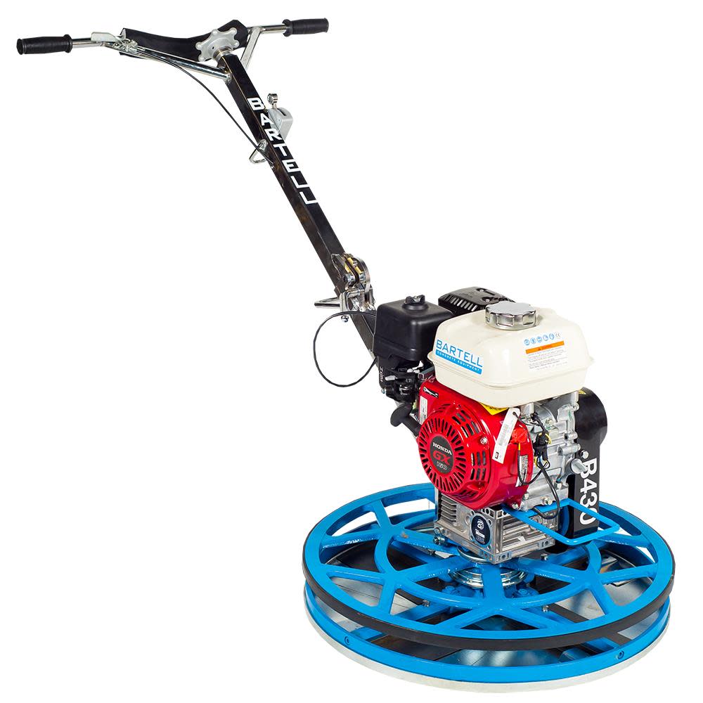 Bartell Morrison B430 30in Edger Trowel Straight Handle and Hoist Hook Pan and Combo Blades Honda GX160