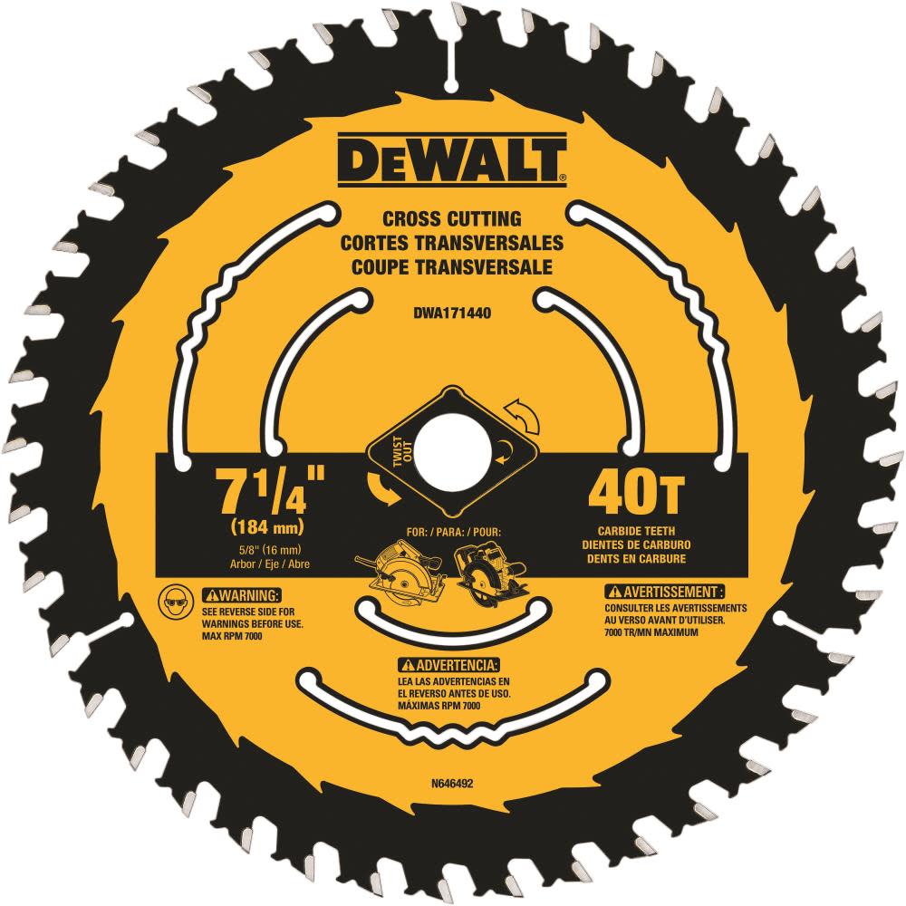 

DEWALT 7-1/4-in 40T Blister Saw Blade
