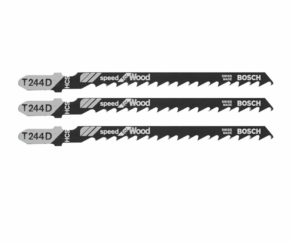 

Bosch Jig Saw Blades 3pc 4"6 TPI Speed for Wood T Shank