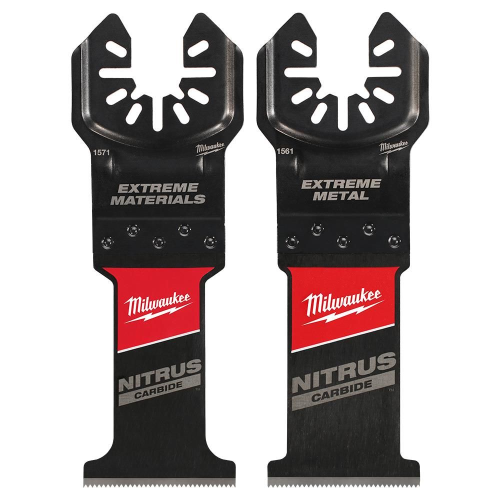 Milwaukee Nitrus Carbide Extreme Materials Blade with Nitrus Carbide Extreme Metal Cutting Oscillating Tool Blade, 2 Pack