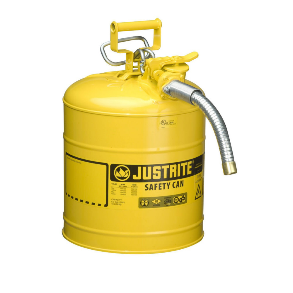 

Justrite 5 Gallon AccuFlow Type II Steel Safety Can (Yellowith Diesel)