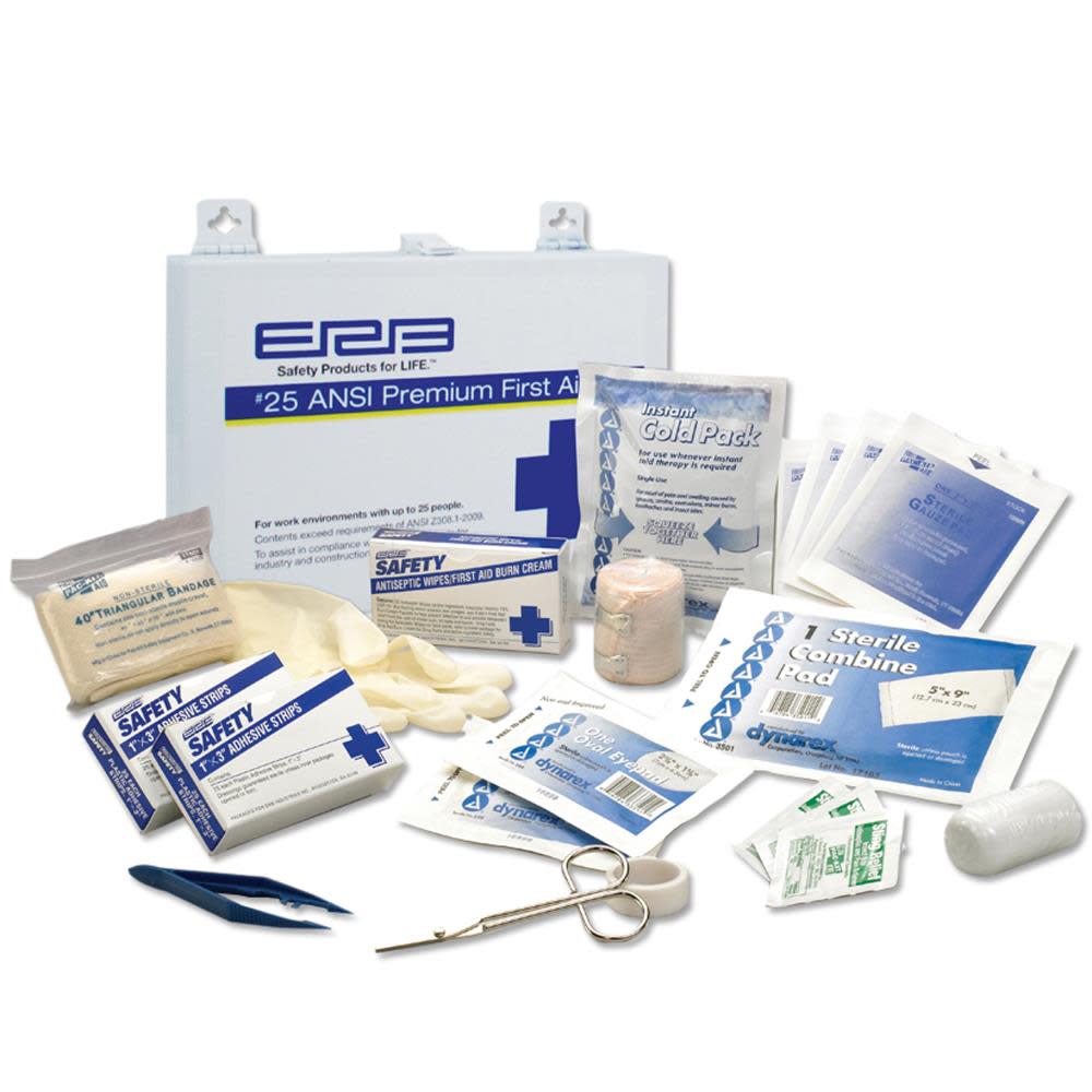 

ERB 25 Person ANSI Premium First Aid Kit with Metal Case