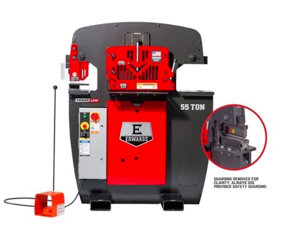 

Edwards 208V 3 Phase 55 Ton Ironworker with 10" Brake