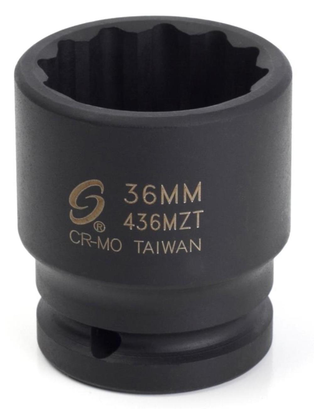 3/4" Drive 22mm 12-Point Thin Wall Impact Socket - SUNEX Tools
