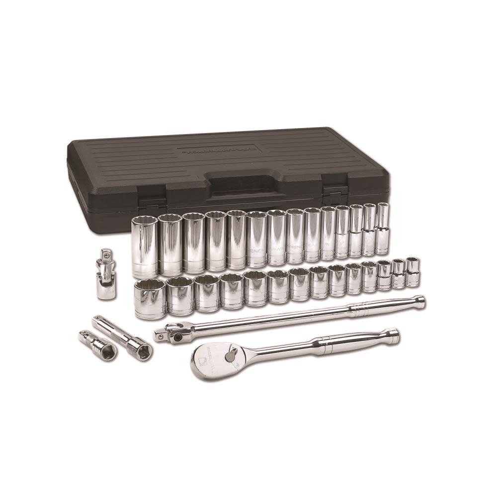 

GEARWRENCH 33 pc. 1/2" Drive 12 Point Standard & Deep SAE Mechanics Tool Set