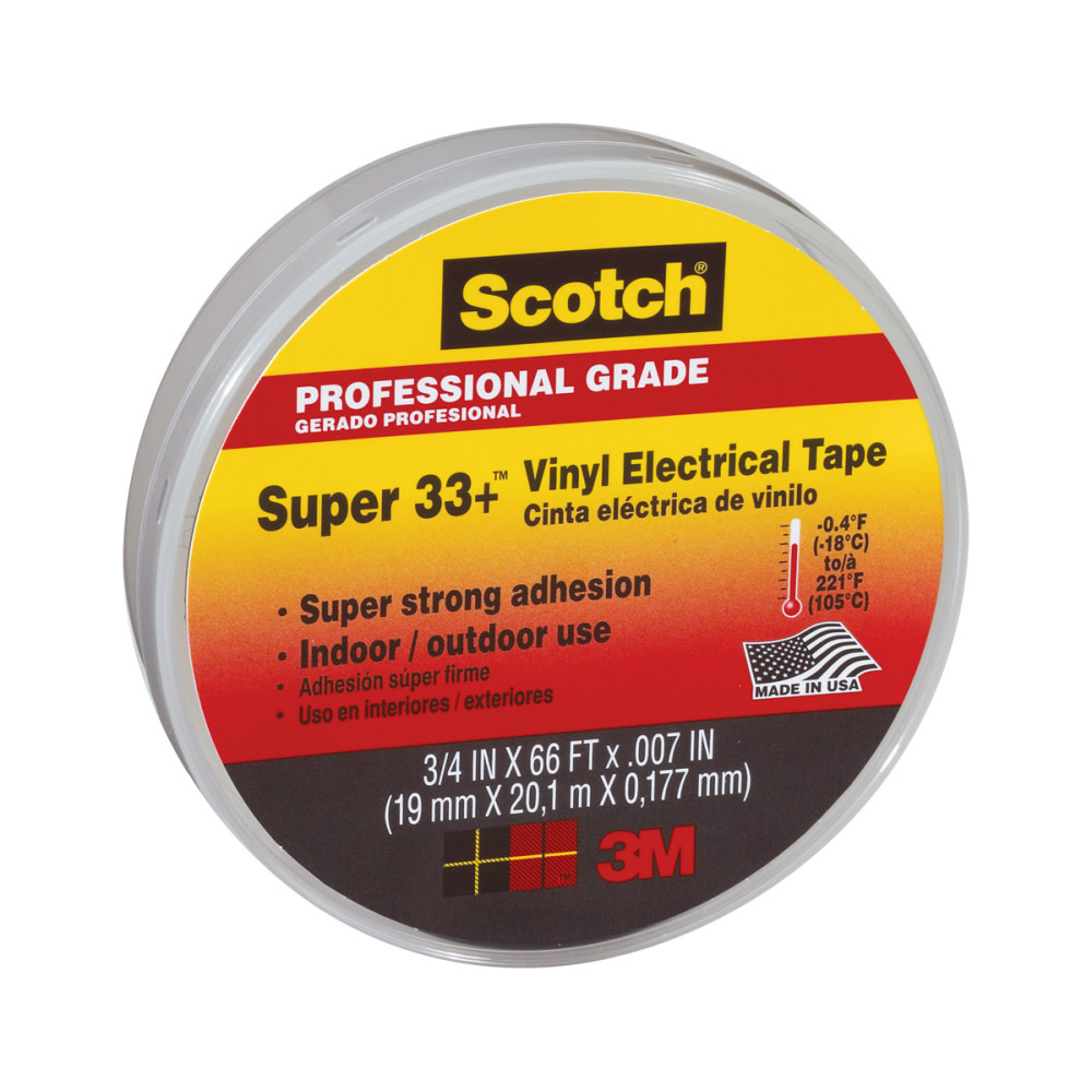 

3M Super 33+ Electrical Tape Black 3/4"x66'