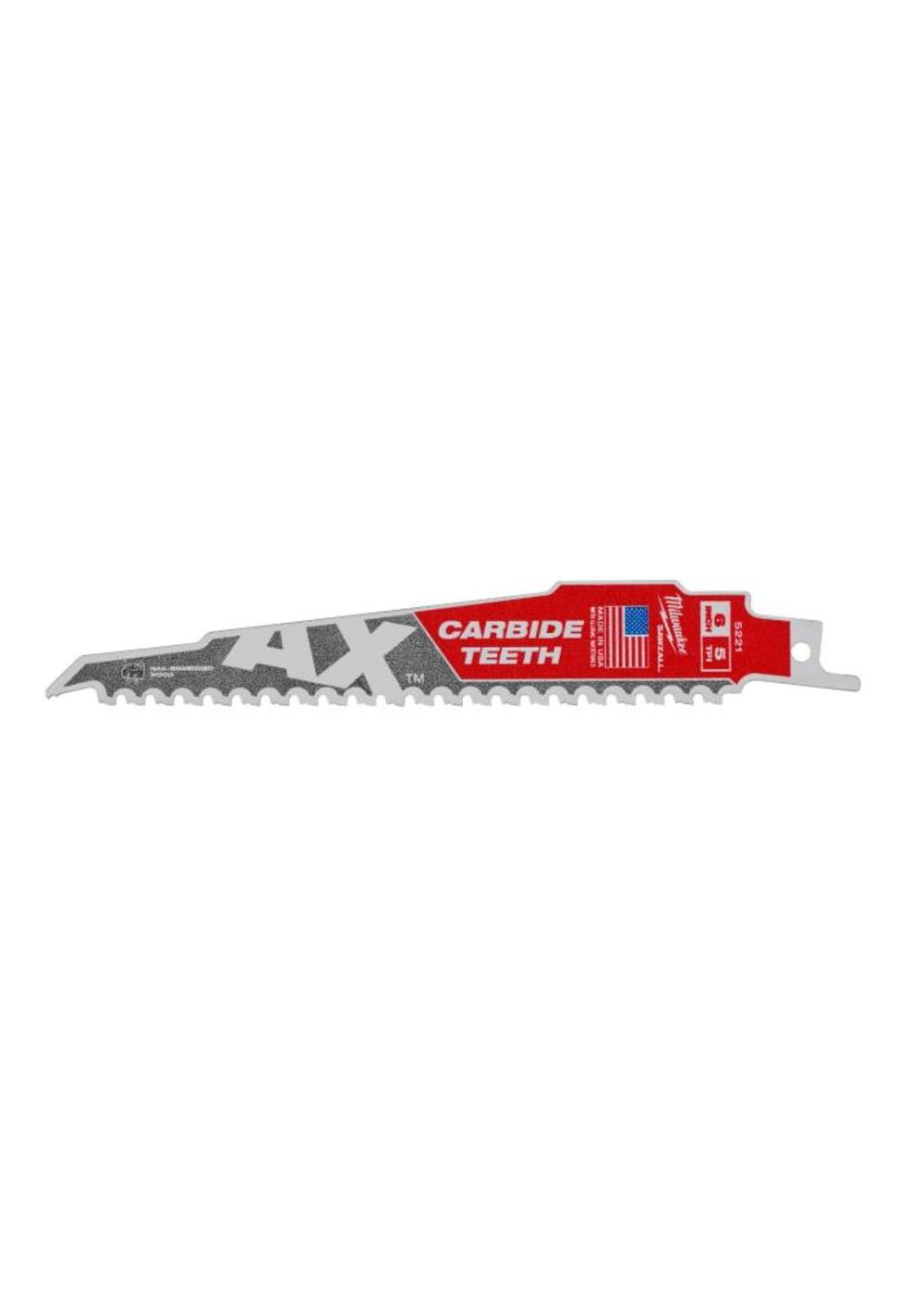 Milwaukee The Ax with Carbide Teeth SAWZALLBlade 6 in. 5T