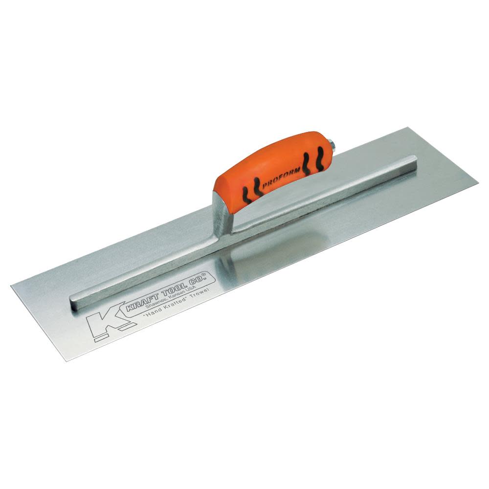 

Kraft Tool Co 16 In. x 4 In. Carbon Steel Cement Trowel with ProForm Handle
