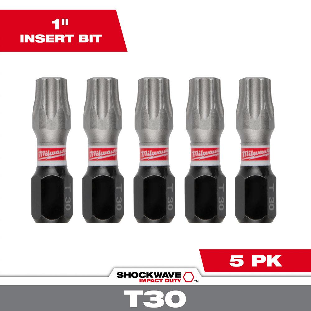 Milwaukee SHOCKWAVE 1 in. T30 Impact Driver Bits 5PK