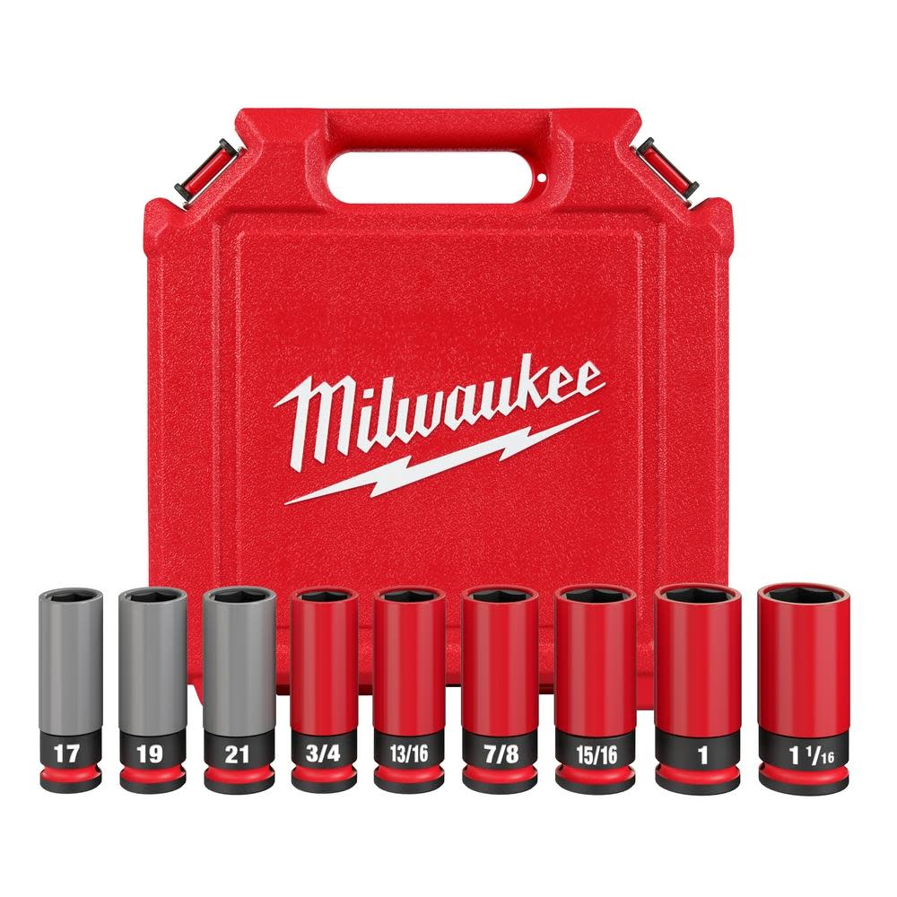 

Milwaukee SHOCKWAVE Impact Duty Socket 1/2 Drive SAE & Metric 9PC Lug Nut Wheel Set