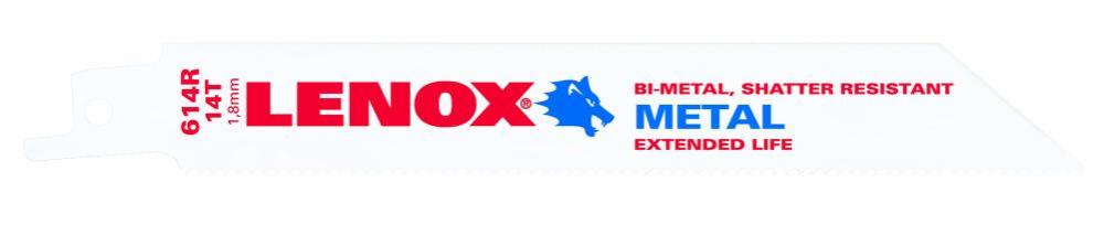 

Lenox 5-Pack 6-in 14-TPI Bi-Metal Reciprocating Saw Blades