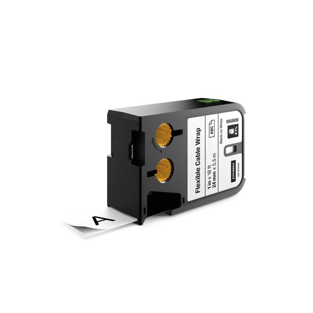 

Dymo XTL 1 In. (24 mm) Flexible Cable Wrap Black On White