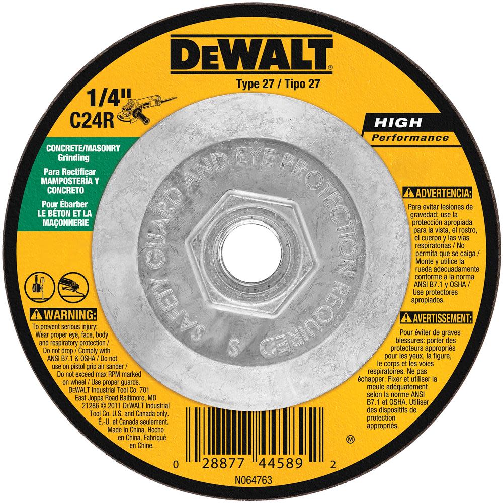 

DEWALT 4-1/2 In. x 1/8 In. x 5/8 In. to 11 Masonry Cutting