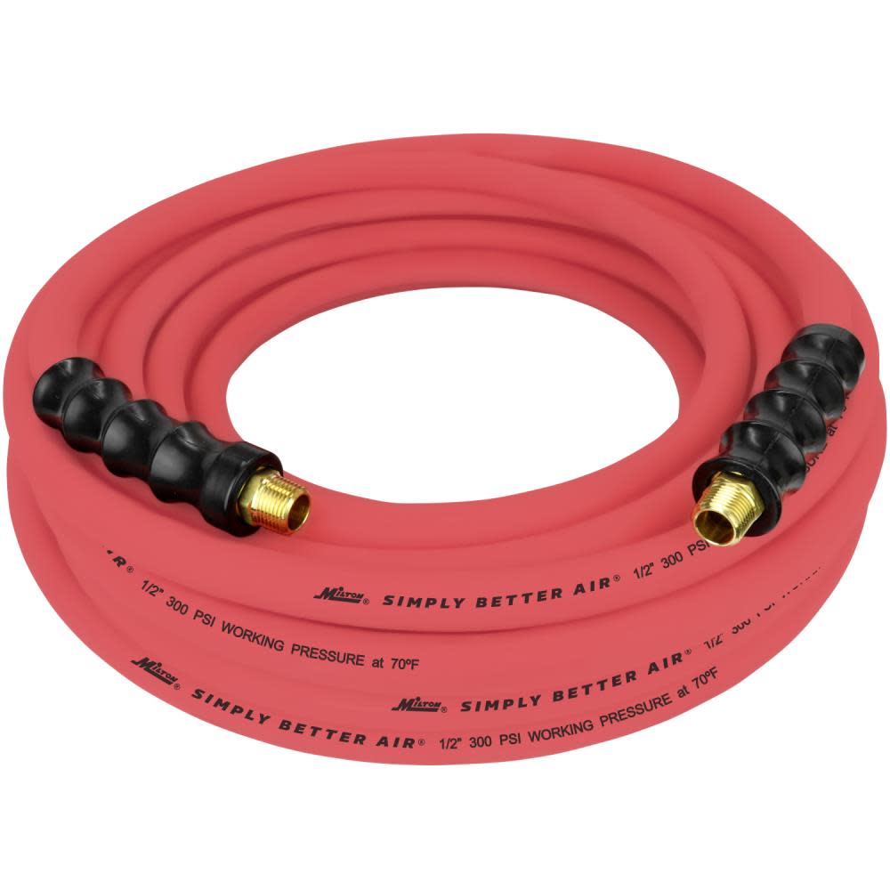 

Milton ULR 1/2" ID x 50' (3/8" MNPT) Ultra Lightweight Rubber Air Hose for Extreme Environments
