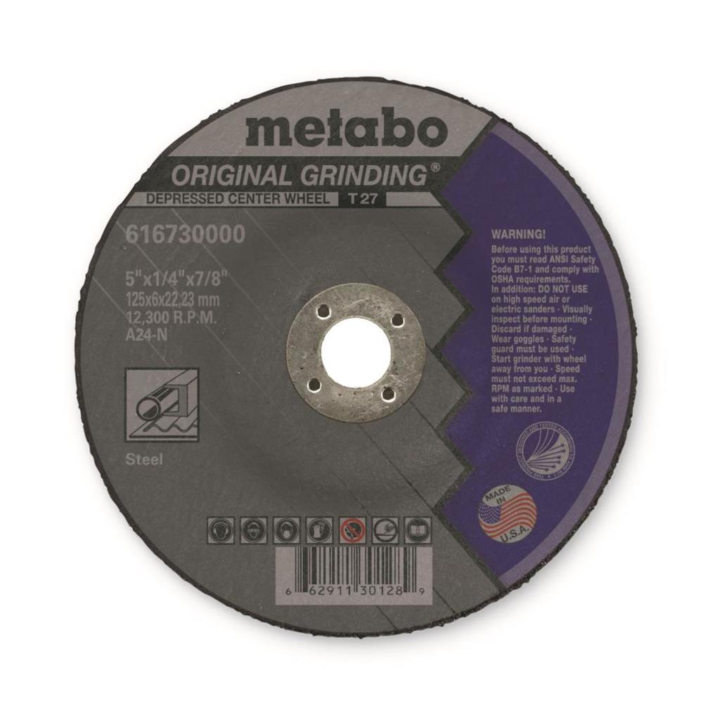 

Metabo A24N 5 In. x 1/4 In. x 7/8 In. Original Grinding Wheel Type 27
