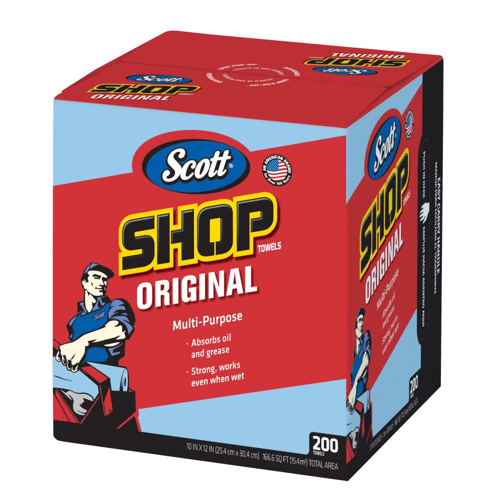 Kimberly-Clark 75190 Scott Automotive Blue Shop Paper Towels 200 Count Box 