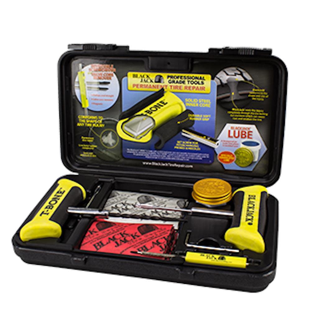 

Black Jack Tire Repair Tire Repair Kit with T-Bone Handles & Screwdriver