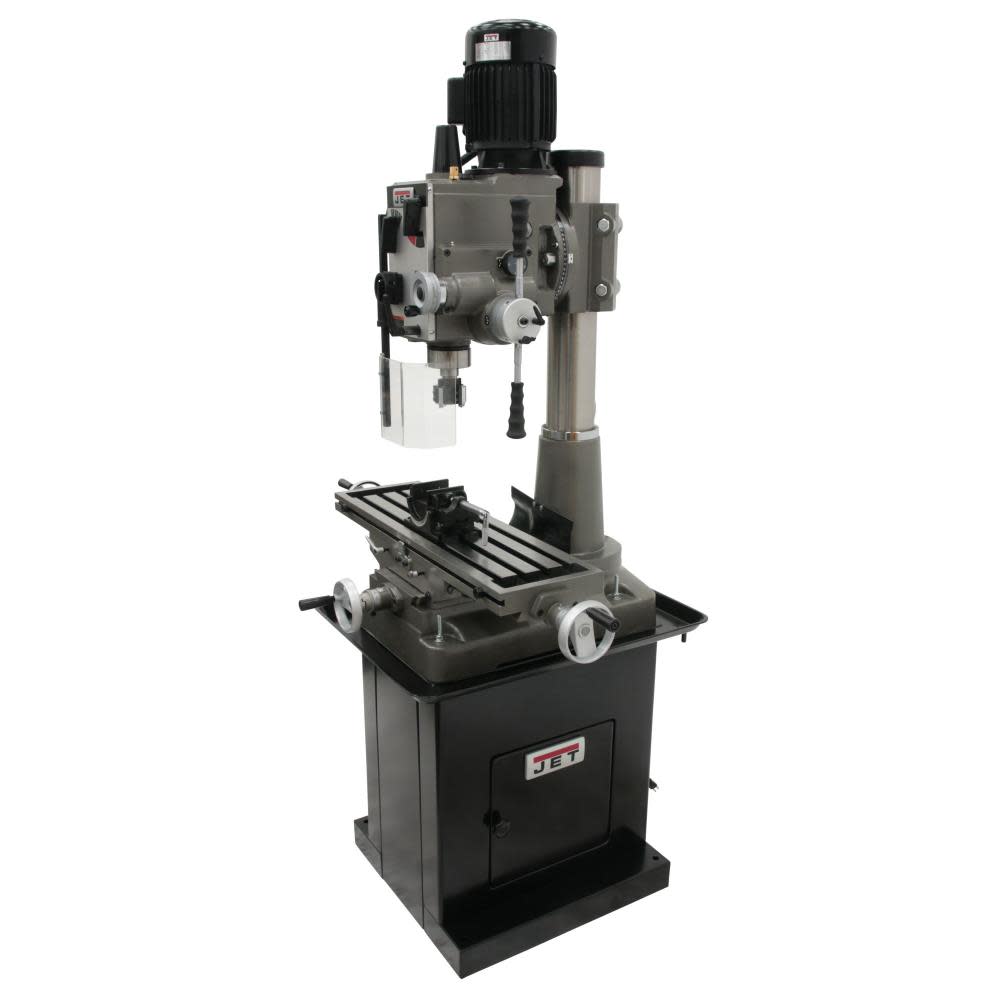 

JET Geared Head Square Column Mill/Drill with Power Downfeed with DP500 2-Axis DRO & X-Axis Powerfeed