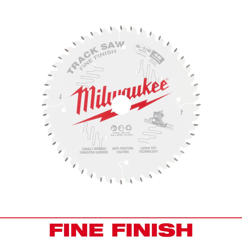 Milwaukee® 6-1/2" 48T Fine Finish Track Saw Blade 48-40-0627 from MILWAUKEE - Acme Tools